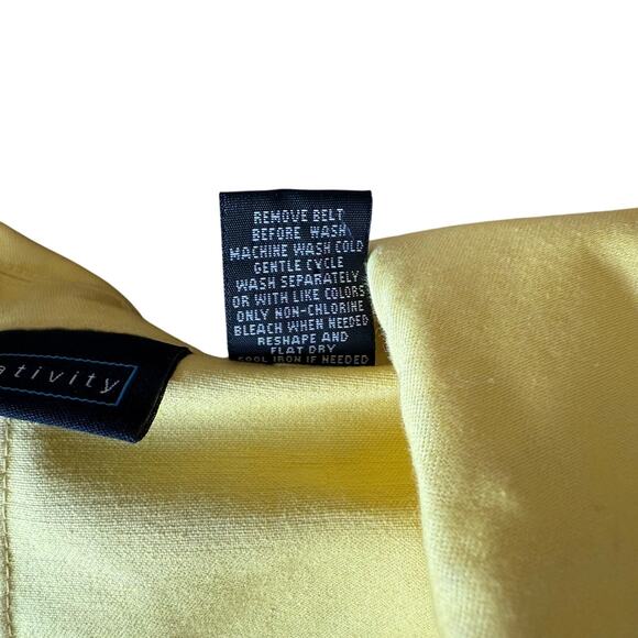 Relativity Trench Coat Large Yellow Rain Jacket Overcoat Classic Belt Pockets - Picture 6 of 9